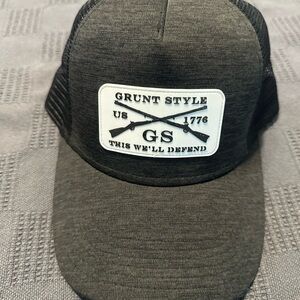 Grunt Style Black Trucker Hat with Mesh Back